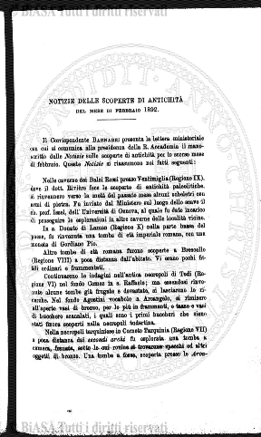 Indice topografico (1878) - Frontespizio