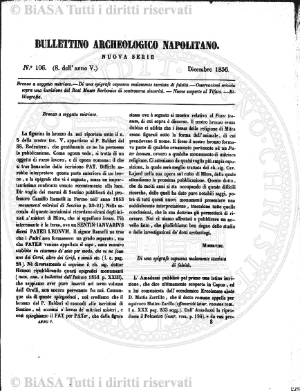 n.s., n. 99 (1856-1857) - Frontespizio