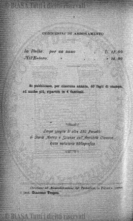 Indice topografico (1899) - Frontespizio